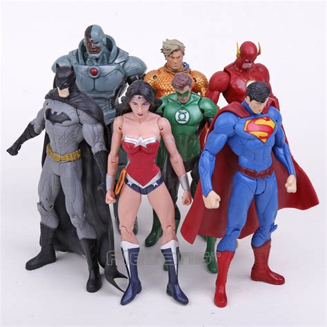 dc comics superheroes toys 7pcs set superman batman wonder woman the flash green lantern aquaman