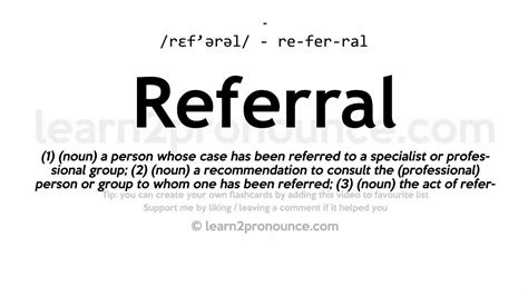 pronunciation  referral definition  referral youtube