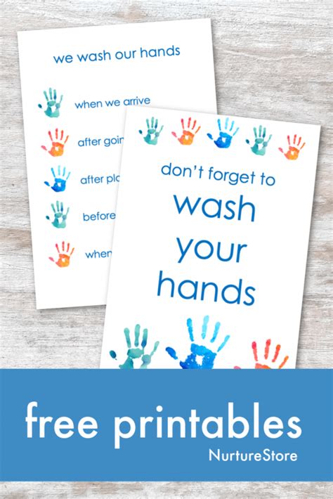 printable hand washing poster  guide  children nurturestore