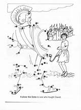 Goliath Goliat Coloring Vorschule Grundschule Testament Bibbia Zahlenverbinden Bibel école Religionsunterricht König Dimanche Zahlen Altes Geschichten Bambini Escuela sketch template