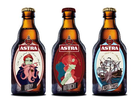 restyling label astra beer  behance