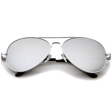 Military Classic Mirrored Metal Aviator Sunglasses Zerouv