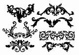 Scrollwork Embellishments Vector Vectors Clipart Floral Swirling Plants sketch template