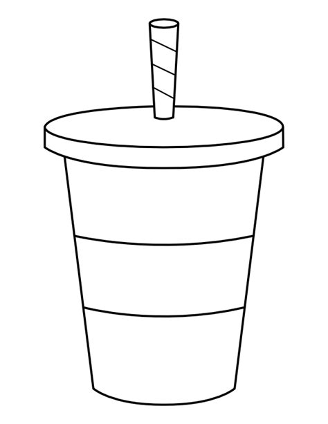 printable fast food drink coloring page
