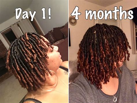 my locs day 1 comb coils vs currently 4 months loc d