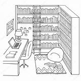 Bibliotecas Bookshelf Sala Leyendo St3 sketch template