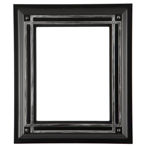 rectangle frame  matte black finish  silver lip antique black