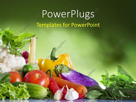 powerpoint template close  view  nice fresh vegetables  green
