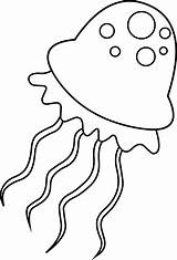 Jellyfish Clip Outline Clipart Coloring Pages Cute Jelly Fish Line Jelly1 Animal Lineart Cliparts Print Kids Library Sweetclipart Tattoo sketch template