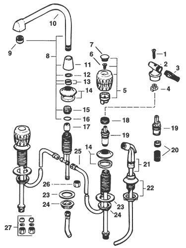 valley  handle kitchen faucet repair parts