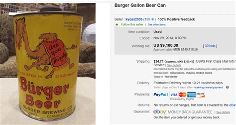 Most Expensive Cans Soda Beer Oil Others Sold Ebay