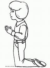 Coloring Praying Girl Pages Library Clipart Kneel Down Popular Related sketch template