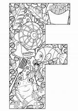 Coloring Alphabet Pages Adults Letter Popular sketch template