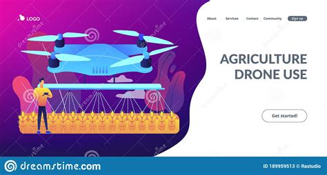 agriculture drone  concept landing page stock vector illustration  backend metaphor