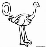 Ostrich Coloring Pages Alphabet Color Printable Letter Animals Clipart Animal Info Print Sheet sketch template