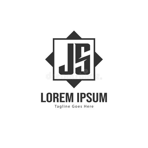 initial js logo template  modern frame minimalist js letter logo