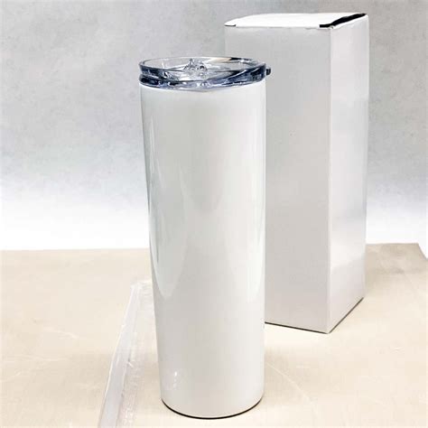 oz straight skinny stainless steel insulated blank tumblers white