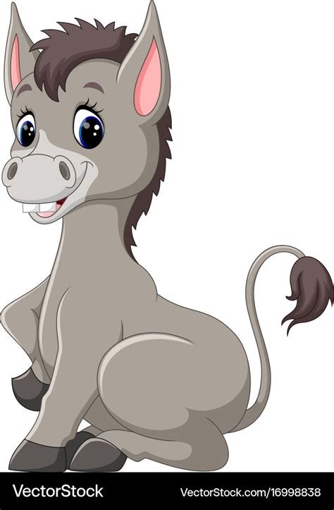 cute baby donkey cartoon royalty  vector image