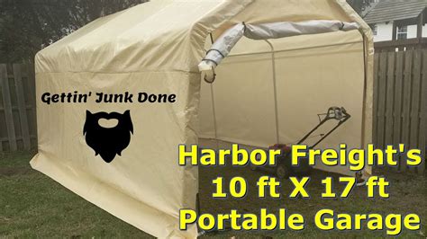 harbor freight portable garage  ft   ft initial review  atgettinjunkdone youtube