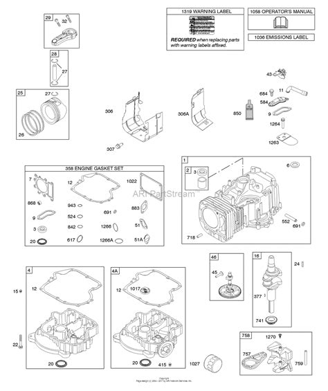 briggs  stratton p   parts diagram  camshaft crankshaft counterweight