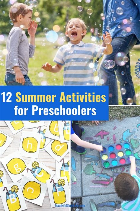 summer activities  preschoolers mom life  easy
