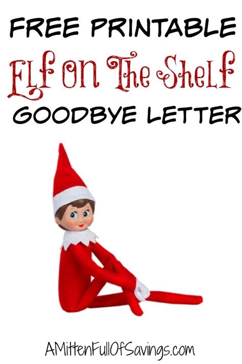printable elf   shelf goodbye letter  worthey read