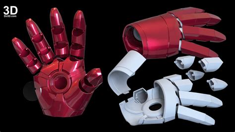 printable model universal iron man glove  hinges hinged hand print file format stl