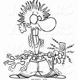Clipart Shock Being Electrician Electrocution Shocked Electrocuted Electric Vector Drawing Cartoon Man Clipground Outlined Getdrawings sketch template