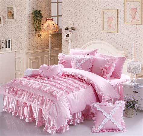 Free Shipping Luxury Romantic Beautiful Princess Comforter Sets Ruffle