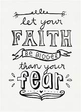 Faith Coloring Pages Fear Kids Bible Quotes Verse Christian Calligraphy Scripture Verses Lettering Cute Sheets Colouring Bigger Than Hand Hope sketch template