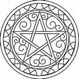 Coloring Pages Pentacle Wiccan Embroidery Mandala Pentagram Pagan Designs Adult Crafts Paper Patterns Pyrography Wicca Book Symbols Color Pentagrama Google sketch template