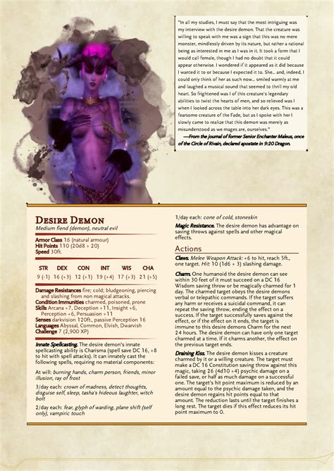 Dnd 5e Homebrew — Dragon Age Demons Part 1 By Emmetation