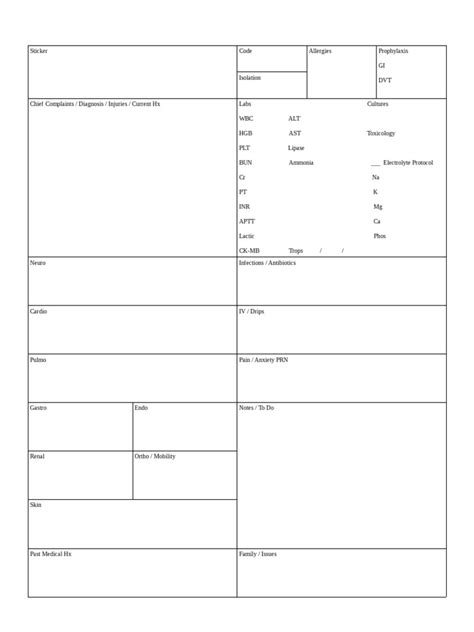 icu report sheet printable printable template calendar io