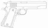 1911 Colt Drawing M1911 Outline Government Scale Deviantart Drawings Paintingvalley sketch template