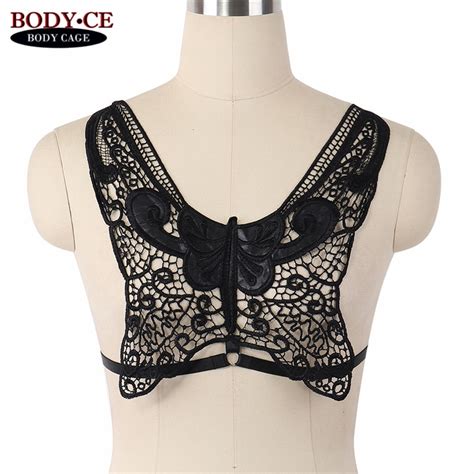 buy women s sexy lace sheer cage bralette black