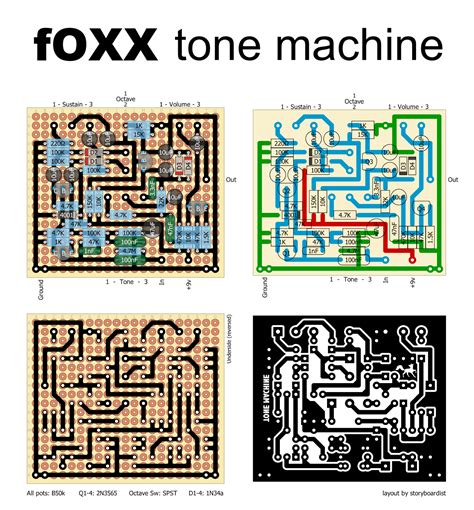 perf  pcb effects layouts foxx tone machine