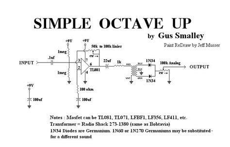 simple octave  guitar effects pedals schematics diy fx pinterest guitars audio