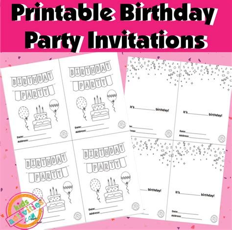 printable birthday party invitations kids  love  decorate