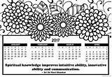 Coloring Calendar Printable Pages Kids Sri Inspiring Teenagers Ravi Shankar A4 Please Print Quotes Size Click sketch template