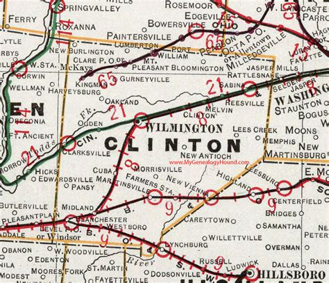 clinton county ohio  map wilmington