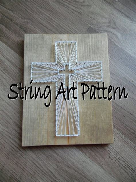 diy cross string art pattern cross string art pattern string etsy