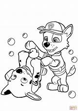 Coloring Paw Rocky Patrol Pages Marshall sketch template