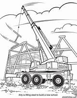 Crane Baufahrzeug Ausmalbilder Ausmalbild Kostenlos Pages Caricature Malvorlagen Getcolorings sketch template