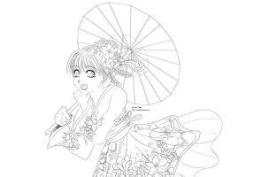 princess  japanlineart  conzy  drawings coloring pages