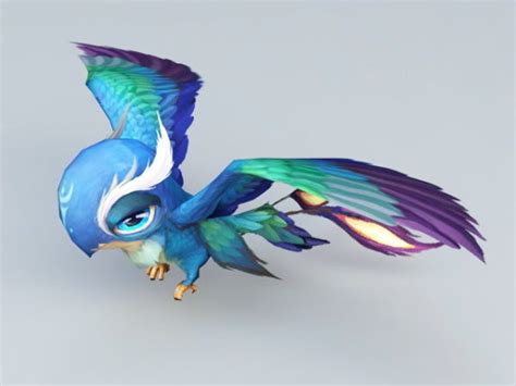 anime blue bird   model max vray opendmodel