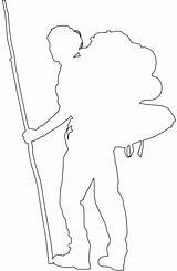 Hiker Silhouettes Coloring Pages Drawing sketch template