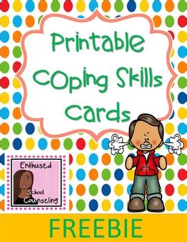 printable coping skills cards  enthused school counseling tpt