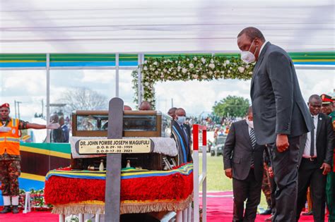 president kenyatta attends state funeral   tanzanian president magufuli  dodoma