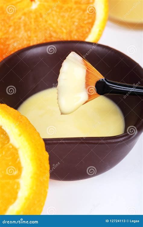 orange spa products stock image image  mask human