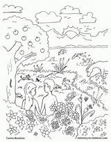 Creation Coloring Pages Bible God Children Story Created Kids Crafts Eden Garden Sheet Sheets School Sunday Printable Beginning Adam Clipart sketch template